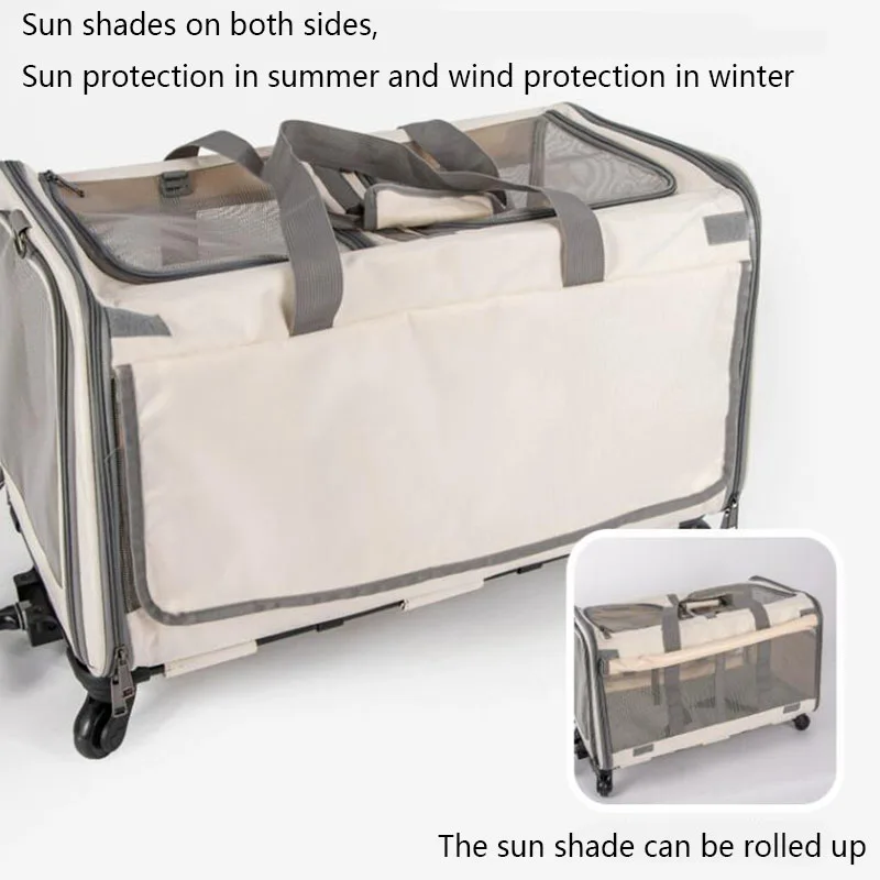 Portable Travel Trolley Bag for Pet, Large Capacity, Multiple Dogs, Foldable, Diagonal Shoulder, Cat Accessories