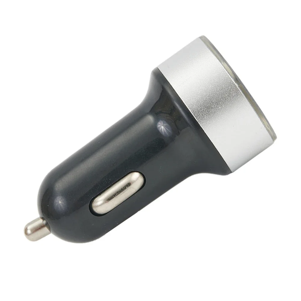 Car Charger Dual USB Port 3.1A 12/24V ABS Multifunctional Quick Charge Accessories Blue Atmosphere Light Quality