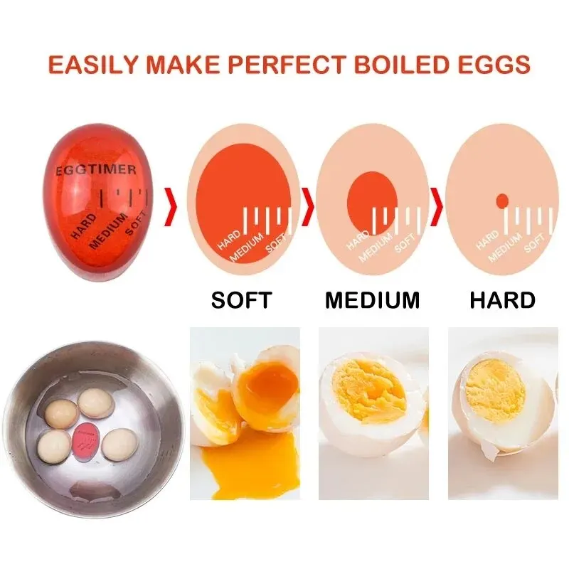 1PCS Cute Resin Boiled Egg Timer Colour Changing Visible Half Cooked Full Cooked Egg Cooker Kitchen Timer Tool