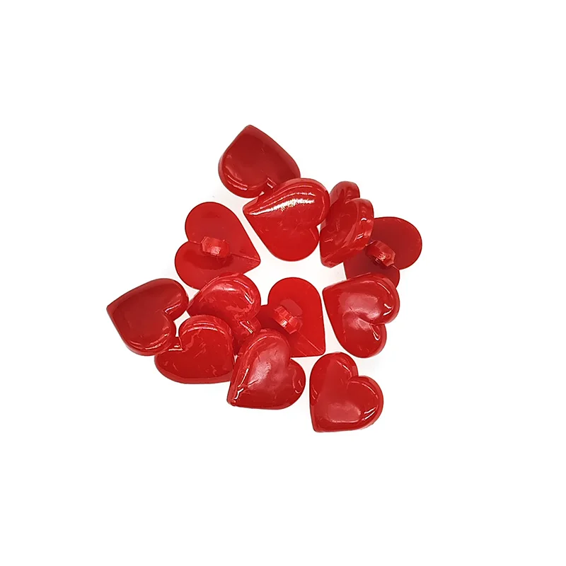 17mm Resin Buttons Scrapbook Heart red buttons for clothing sewing supplies sewing accessories buttons for crafts