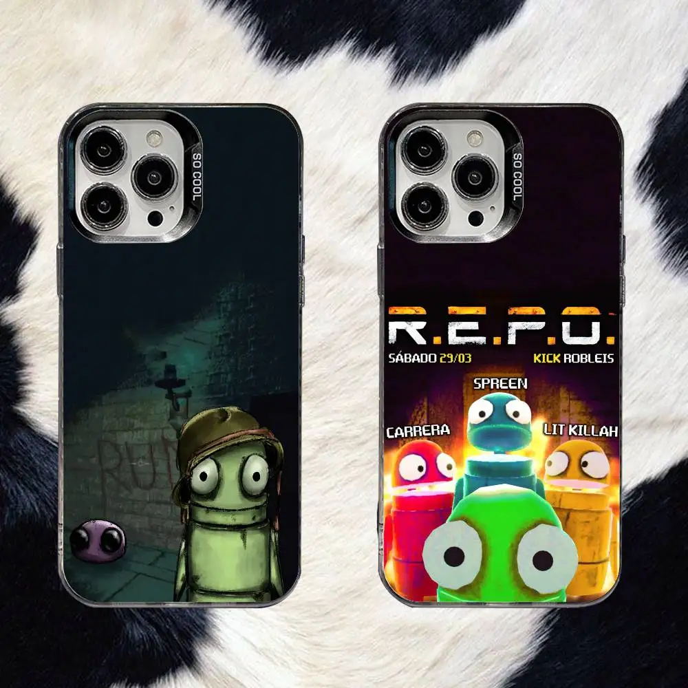 

R.E.P.O Game Horror Phone Case For iPhone 16,15,14,13,12,11,8,7,Pro,Max,Plus,Mini,XS,SE Anti Fall Black Matte Hard