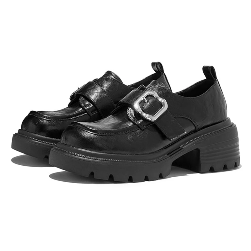 Nowe damskie mokasyny 2026 Retro wiosenno-jesienne buty Mary Jane damskie Duże rozmiary Gruby obcas Sznurowane wsuwane buty dla kobiet — zdjęcie 6