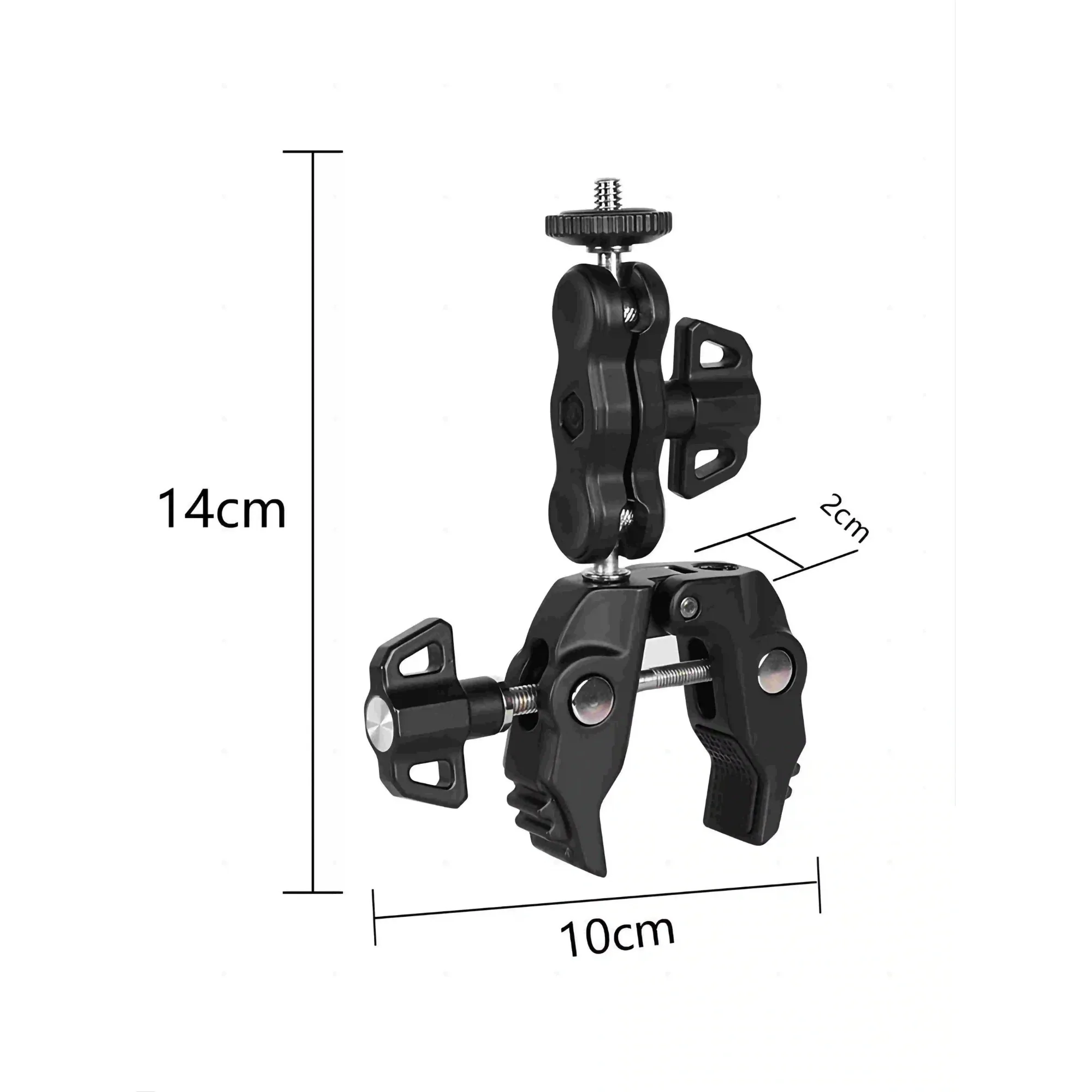 Super Clamp with 1/4\'\' 3/8\'\' Mini Ball Head Quick Release Clamp Bracket Tripod Mount 1/4 Screw Clip for DSLR Camera Gopro