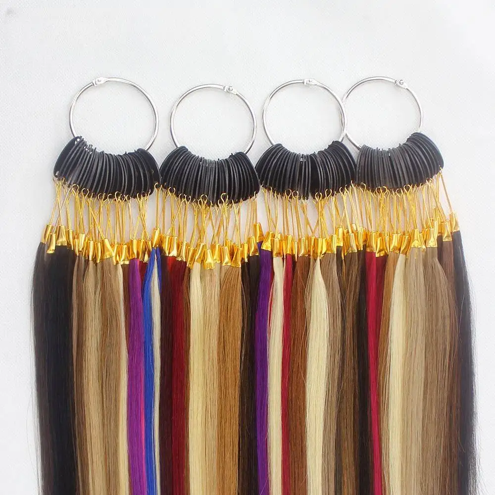 1pc 32 Colors Available 100% Real Remy Human Hair Color Ring color chart for Hair extensions