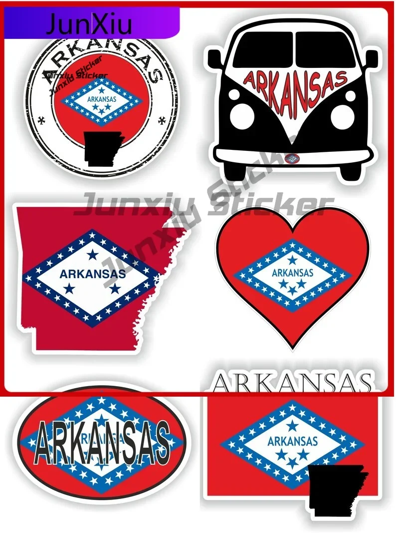 

Arkansas Flag United States Vinyl Stickers Occlusion Scratch Exterior Accessories Adventure Motorcycle Stickers Custom Decals