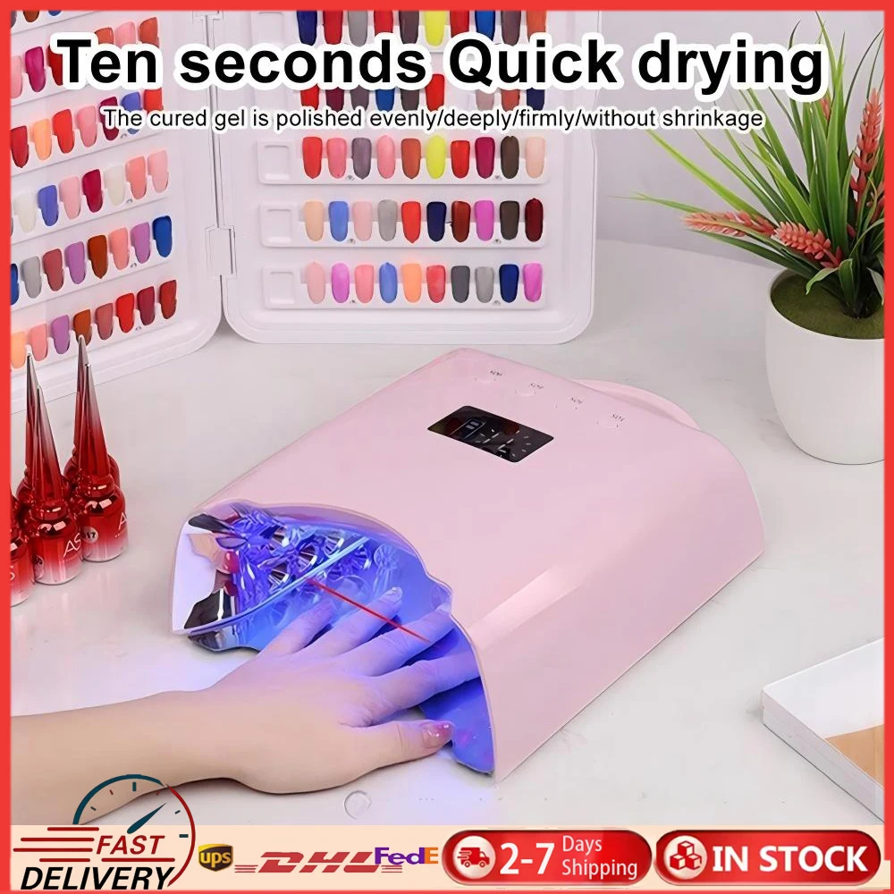 

Cordless & Rechargeable UV Nail Curing Lamp 78W Time Display Timer Auto Sensor For All Hand Sizes and Nail Lengths