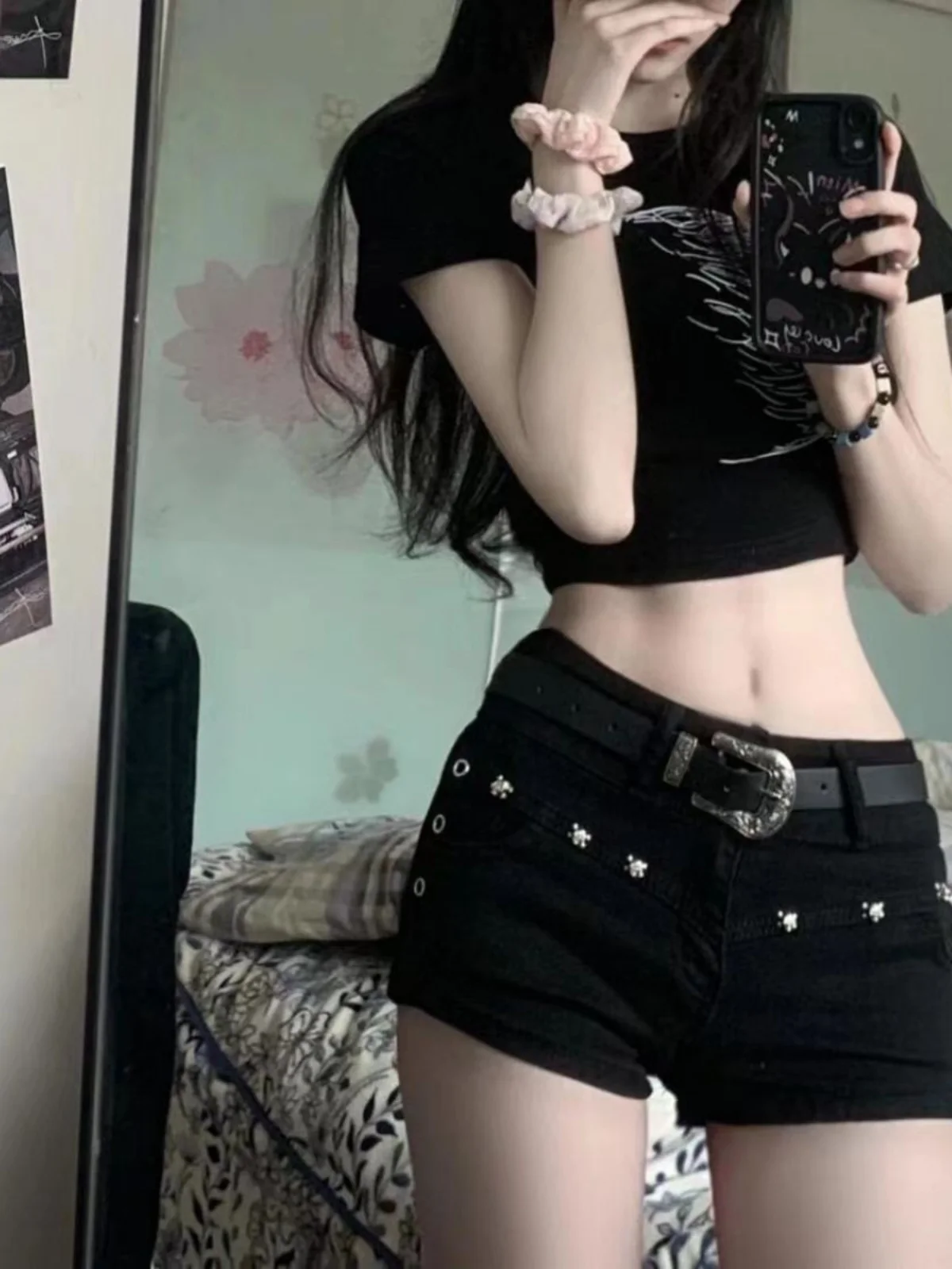 Bla Spicy Girl ort orts Damskie Letnie Nowości Sle 2024 Wyszczuplające Krótkie Spodenki z Niskim Stanem w Stylu Amerykańskim Sle Hot Pants Modne Bawełniane Elastyczne...