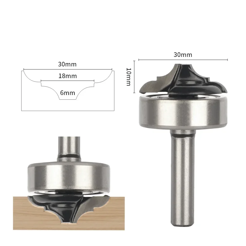 Imagem -02 - Fresadora Clássica para Madeira Cortador de Carboneto Bit Router do Rolamento Inferior mm Shank 1pc