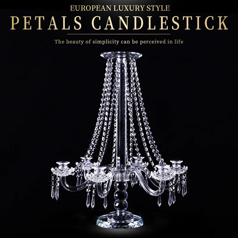 Crystal candle 9-arm wedding center ornament