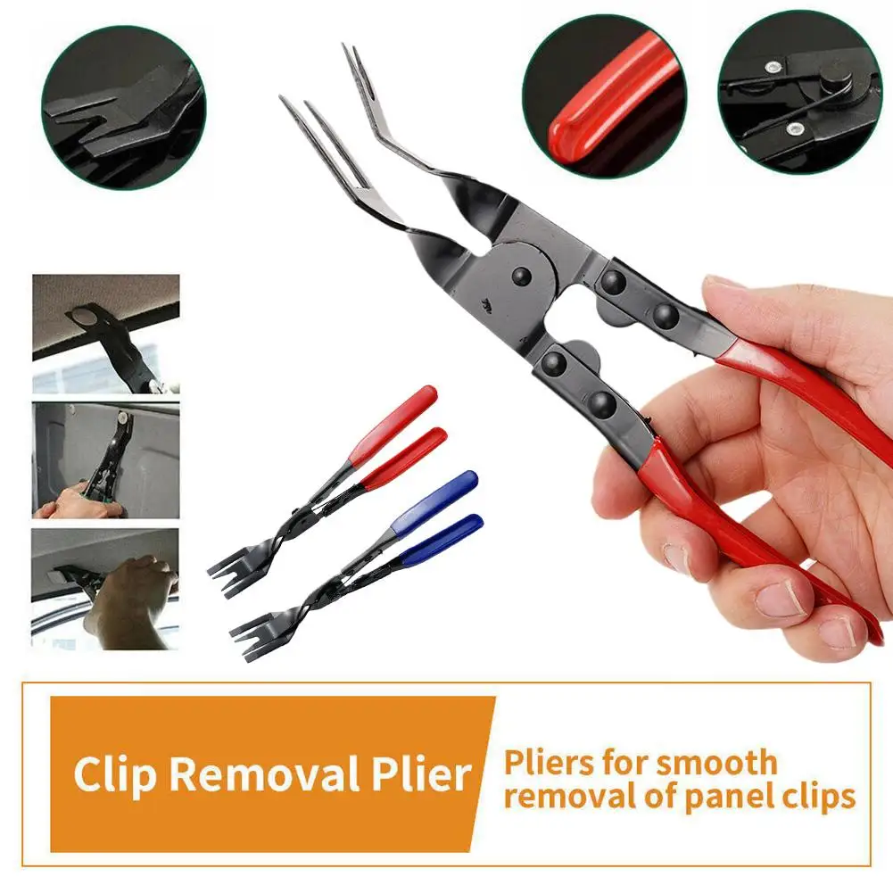 Auto Headlight Opening Pliers Trim Clip Removal Tool Plastic Rivet Buckle Remover Door Panel Pliers Heat-Treated Steel Car Tool - view 2