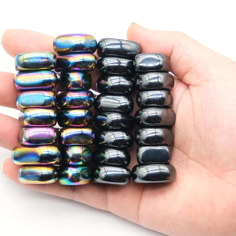 Black Colorful Magnet Polished Lodestone Magnetite Palm Stone Magnetic Minerals Healing Body Field Balance Energy Fridge Magnet