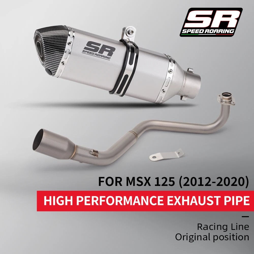Motorcycle Exhaust Header Pipe For Grom MSX125 125 2013-2022 Stainless Steel Slip On Muffler Kit