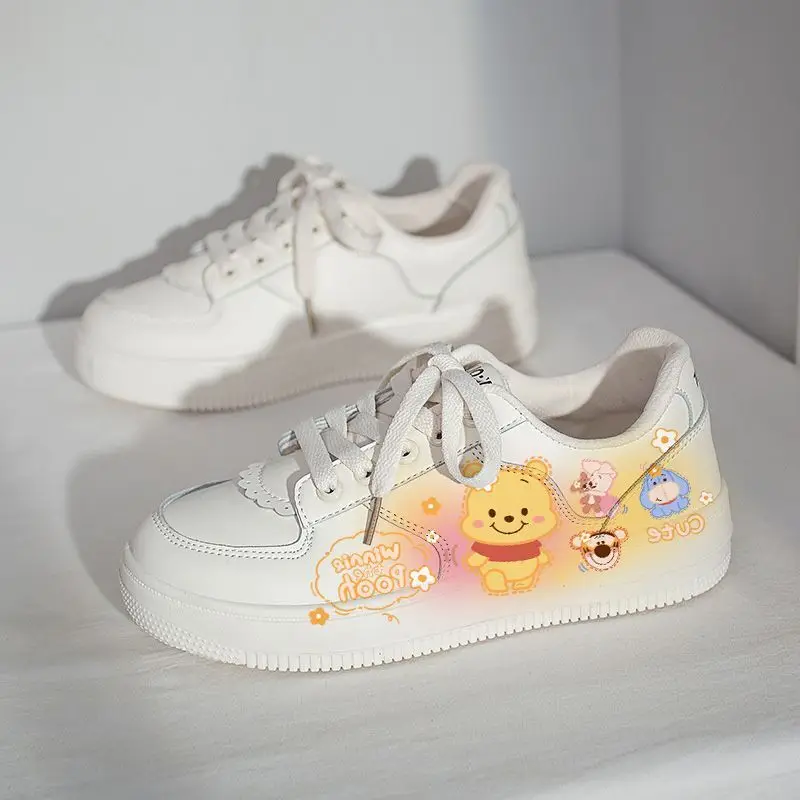 Miniso Disney Winnie Casual Sneakers Kawaii Cartoon Printed Flats scarpe per studenti in stile coreano scarpe sportive traspiranti regalo per ragazze