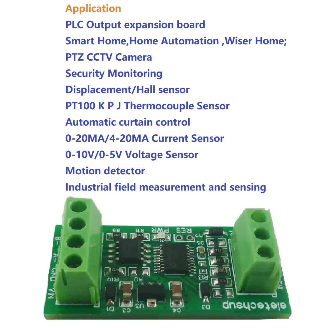 

Недорогой 2-AI Modbus RS485, напряжение, ток, 12-битный модуль сбора АЦП, 4-20 мА, 0-10 В, ПЛК, HMI, аналоговая плата расширения дистанционного ввода-вывода