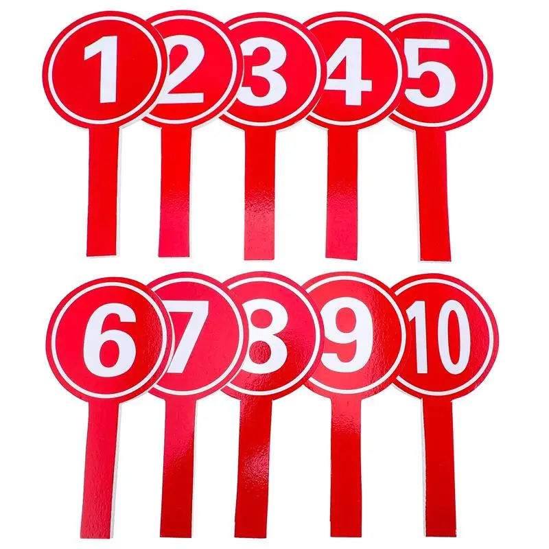 

10Pcs Handheld Scoreboards Scoring Boards Score Paddles Number Paddles 1-10 number Score Boards Practical