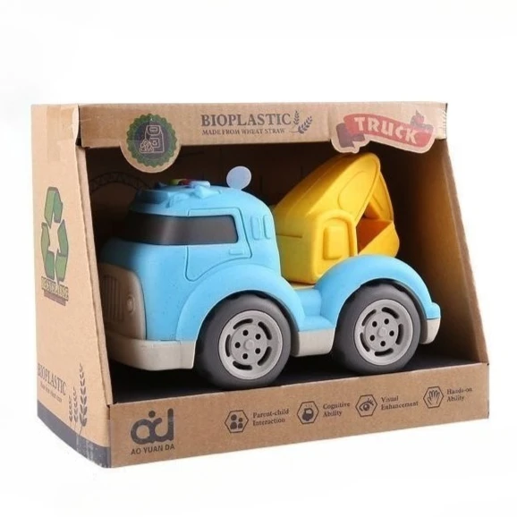 Wheat straw material toy car with sound and light features environmentally friendly and biodegradable car Ideal for children