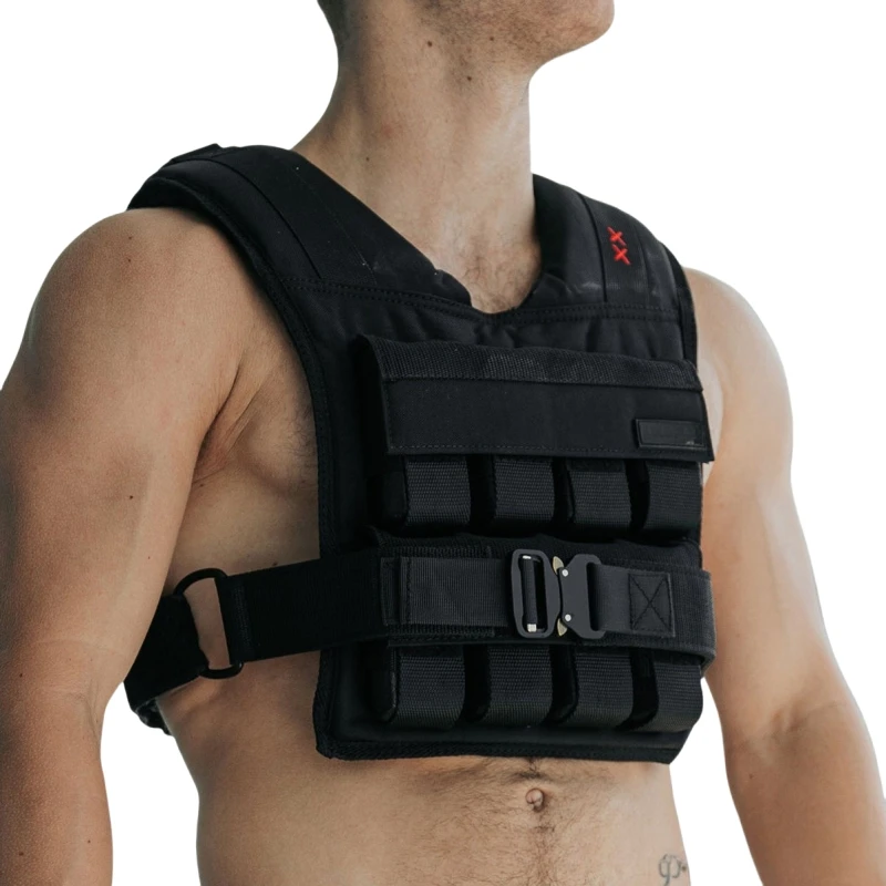 Adjustable Heavy-Duty Fabric Weighted Vest Iron Pieces 8kg-30kg Capacity Washable Fast Adjust Rucking Vest for Home Gym