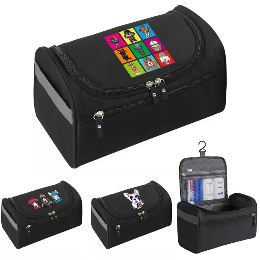 

Cosmetic Bag Multi Functional Outdoor Business Stylish Toiletry Bag Lightweight Hook Dog Printing Zippered Travel Storage Pouch