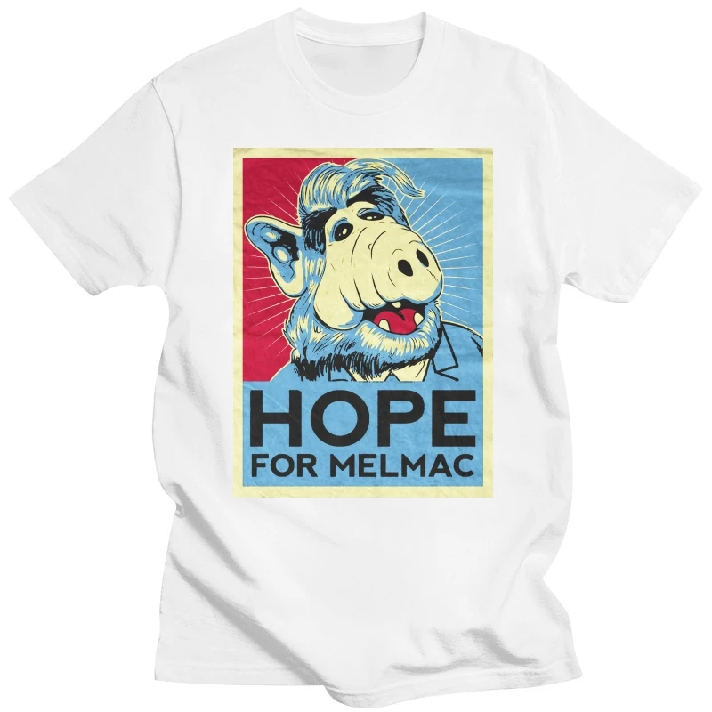 Alf Hope for Melmac T-Shirt Schwarz ,Lecker Katze, Kult Serie,Alf,Gordon Shumway  Loose Black Men T Shirts Homme Tees