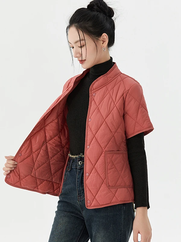 

Утепленное цветное зимнее пальто для женщин среднего и пожилого возраста, теплое, с коротким рукавом, повседневное, с завышенной талией