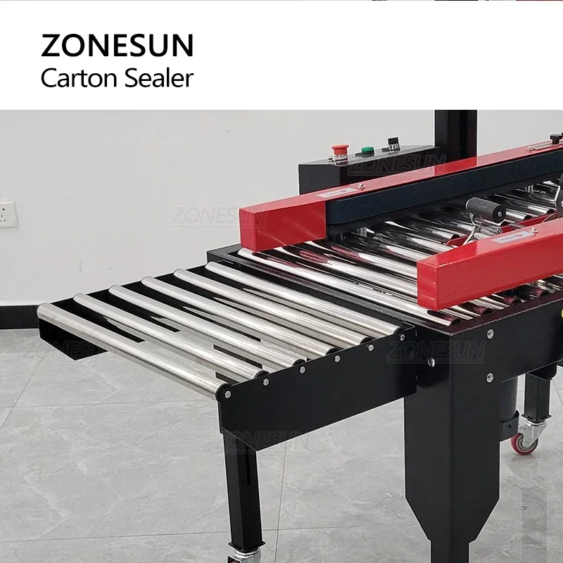 ZONESUN ZS-FK5050S ماكينة ختم الكرتون الأوتوماتيكية علبة تسجيل الربط معدات التعبئة والتغليف نظام الملاكمة تبسيط