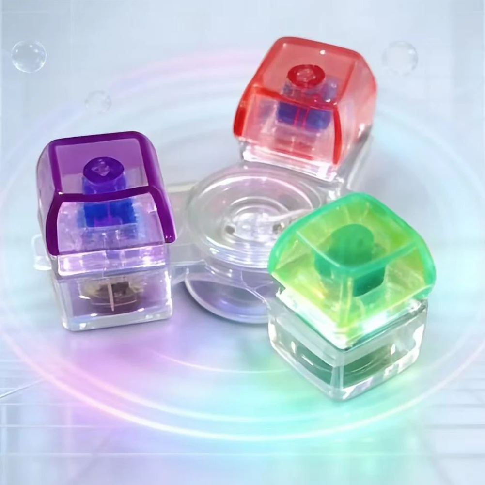 Portable LED Light Up Keychain Keyboard 12 Keys Clickable Button Fidget Toy for Stress Relief Gifts for Kids Adults Pendant