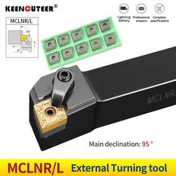 Soporte de herramientas de torneado triangular externo insertos de carburo MCLNRL1616 MCLNRL2020 MCLNRL2525 MCLNRL3232 juego de herramientas de corte de torno navaja herramientas de atornillado torno metal madera