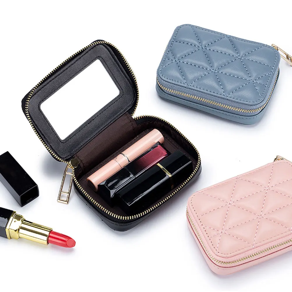 Travel Makeup Bag Small Lipstick Holder Portable Pouch High Grade Material Comfortable Surface Daily Use Outdoor Office