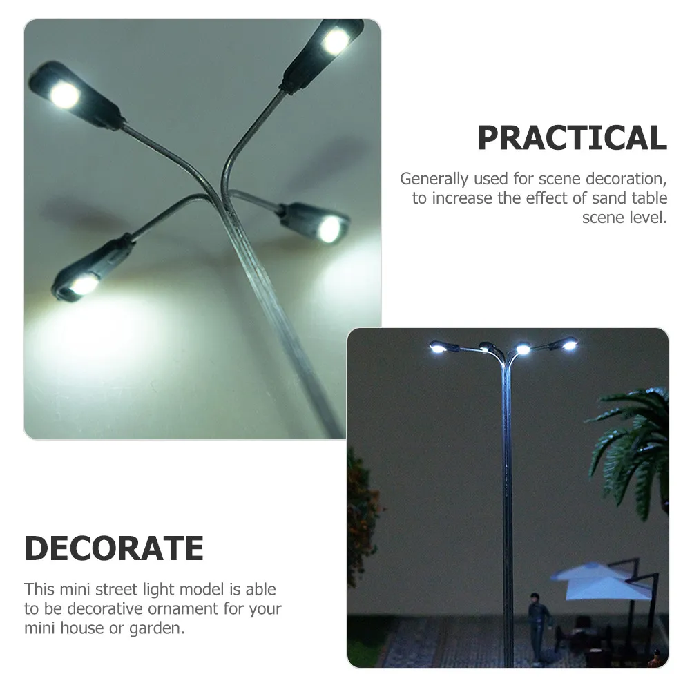 4pcs Miniature Park Lamp for Micro Landscape Decoration, LED Ornamental Lighting with Fine Craftsmanship