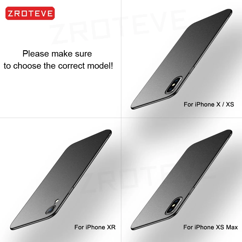 For iPhone X XS XR Case ZROTEVE Luxury Ultra Slim Frosted Hard PC Cover For Apple iphone XS Max 10 iPhonex iPhone10 Phone Cases