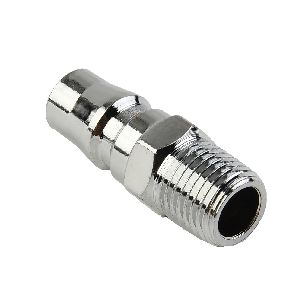 1Pc Male Coupling Air Fittings Adapter 1/4inch Male Connecting Thread 20PM Steel For Air Compressor Power Tool Accessories