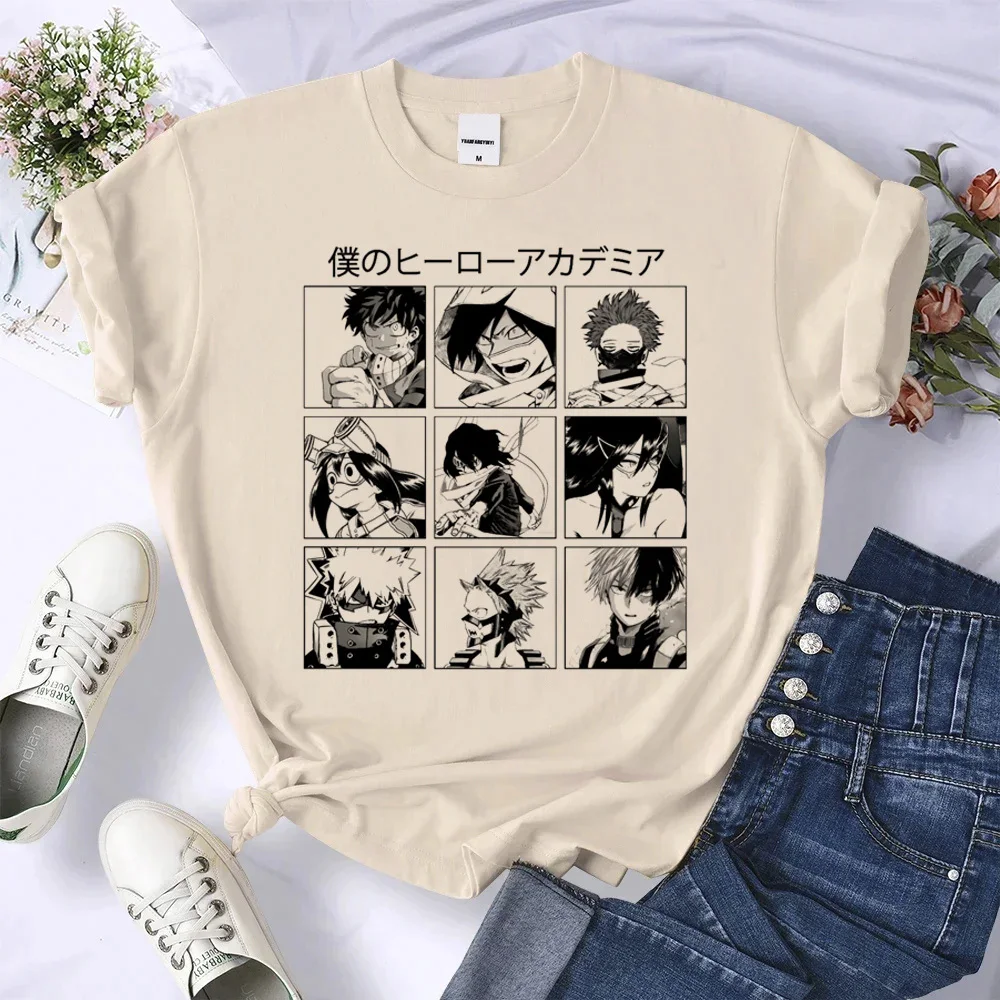 Deku Bakugou Katsuki Todoroki Anime t-shirts women active wear printed design blend tshirt girl y2k 2000s comic clothes