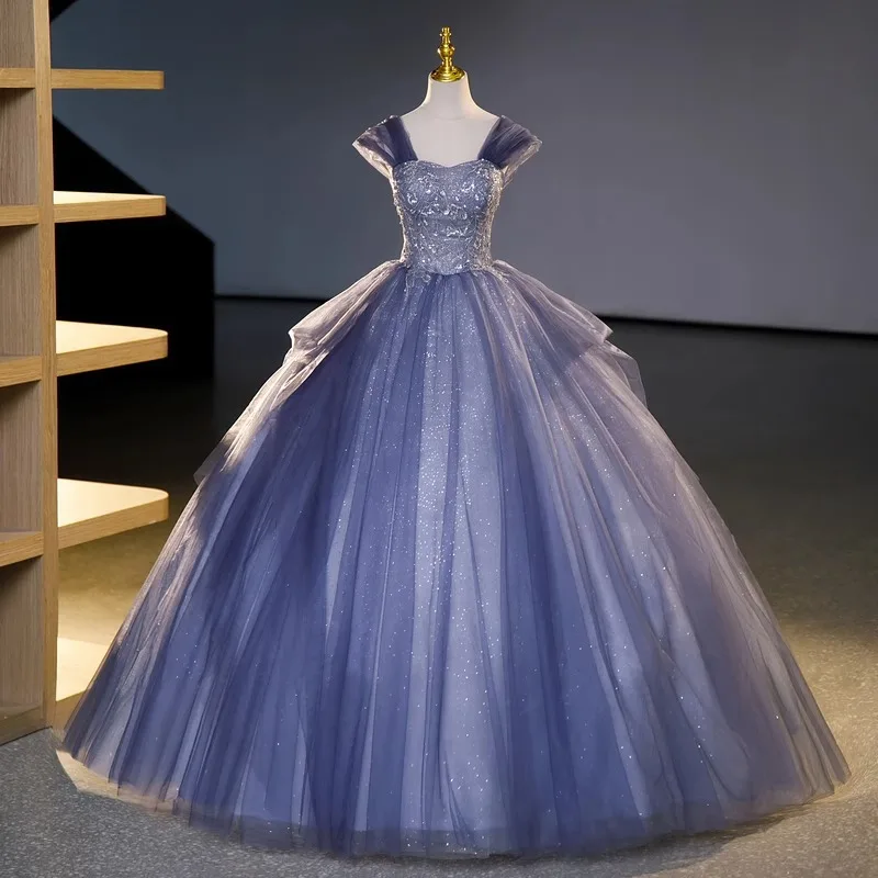 

Customized New Ball Gown Quinceanera Dresses Off Shoulder Tulle Prom Birthday Party Gowns Formal Occasion Vestido De Noche
