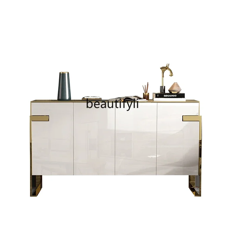 

C Italian Minimalist Light Luxury Entrance Cabinet Home Minimalist Post-Modern Sideboard Cabinet Living Room Curio Cabinet