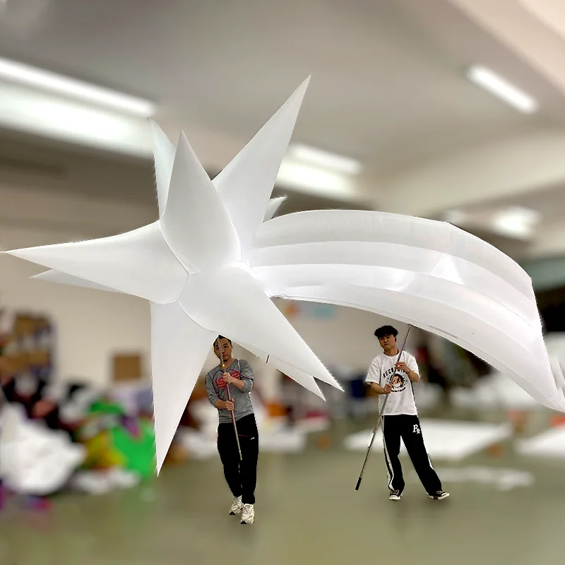 Inflatable Shooting Star Puppet Meteor Model Wonderful Parade Performance Walking Holding Blow Up Comet Balloon For Event