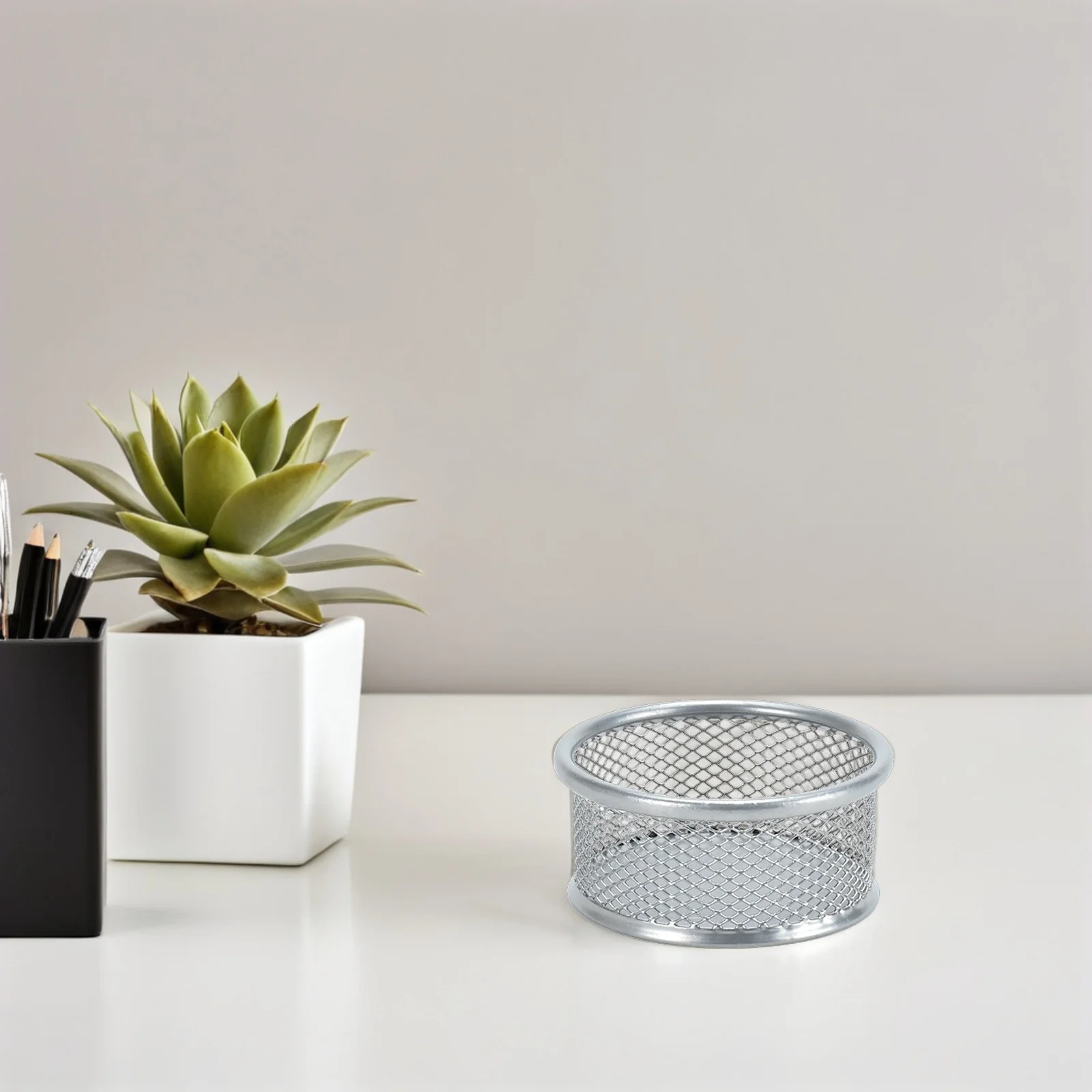 4Pcs Paperclip Holders Stackable Mesh Desk Storage Containers Office Sundries Holders Organizer for Paper Clips Thumbtacks Small