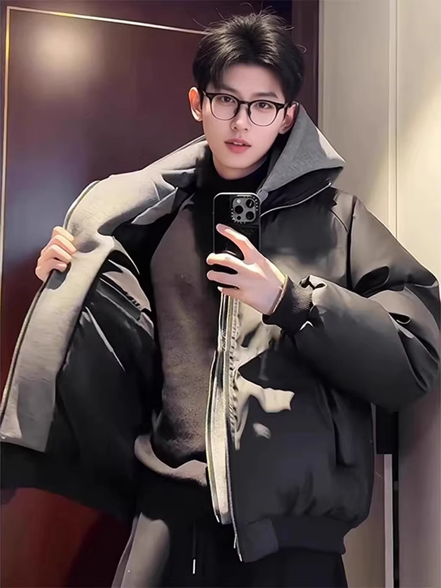 

Американская зимняя куртка-парка Haome с капюшоном, утепленная, мужская, хлопковая, рабочая, повседневная, с флисовой подкладкой, короткий рукав