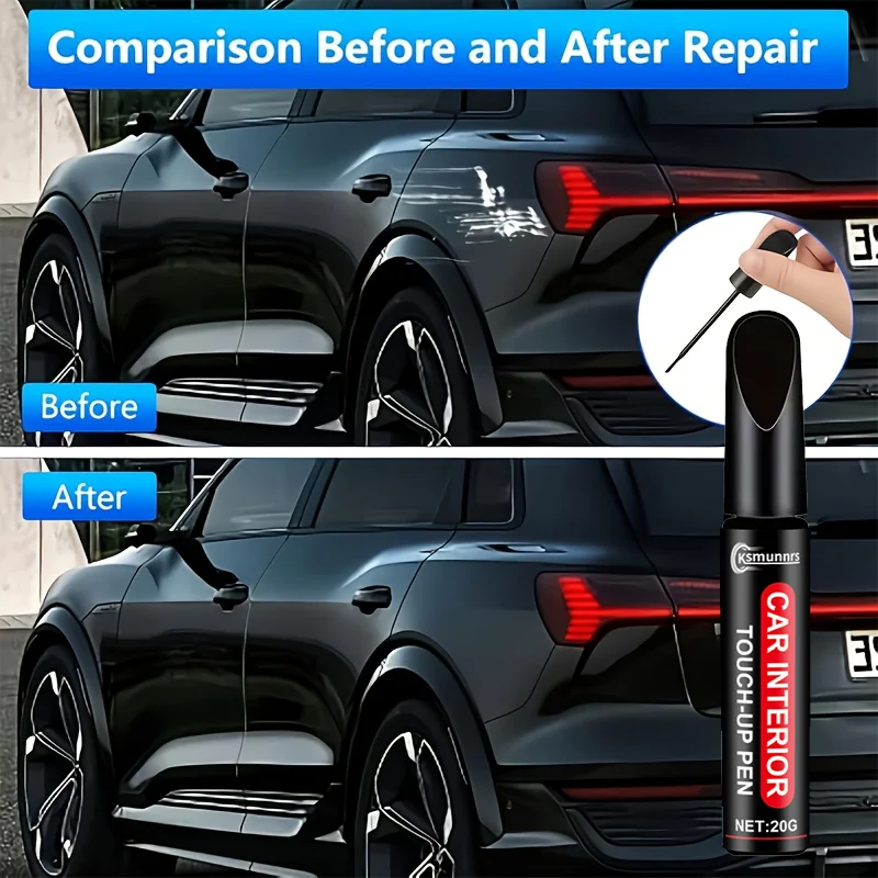 Black car scratch repair brush - 2 pack, wheel scratch cover brush, restores glossy surface, suitable for black rims and hubcaps view 5