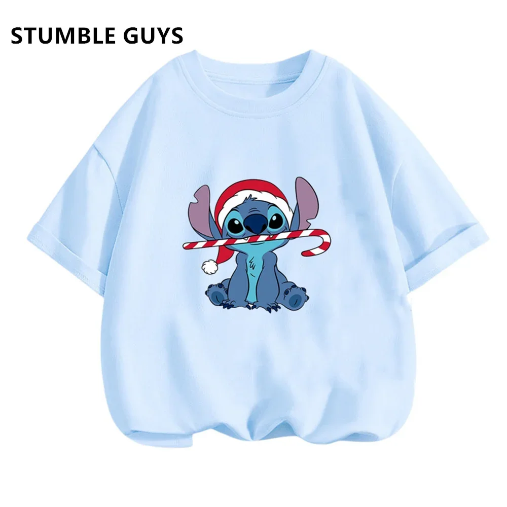 

Children Stitcher Print Short Sleeve T-shirt Summer Anime Boys Clothes Girls Casual Cartoon Fashion Daily Wear Stichies Tops