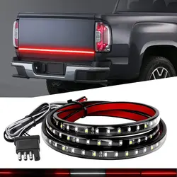 48/60 Inch Truck Tailgate Light Bar 12V  5 Function Red/White LED Brake Light Strip Brake Turn Signal Reverse Light Waterproof