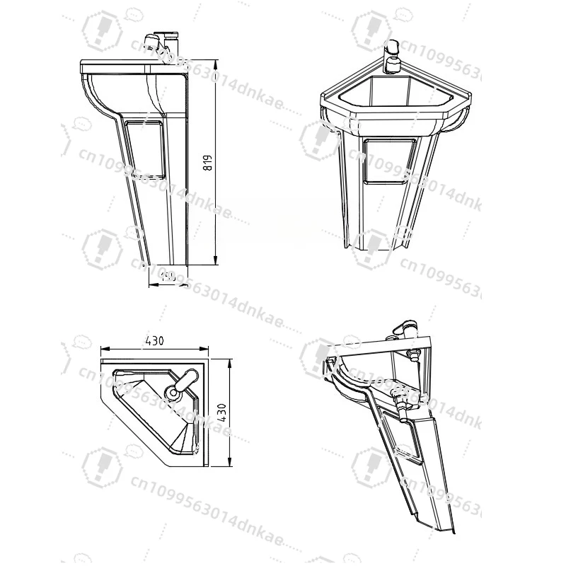 RV Water Basin, Bathroom , Triangular Basin, Wash Basin, Blister Molding, Towing Self-bed Car Modification