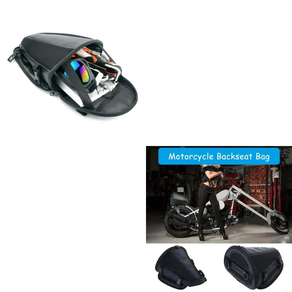 Expandable Motorcycle Seats Bag Secure Helmets Riding Gear Pack Water Resistant