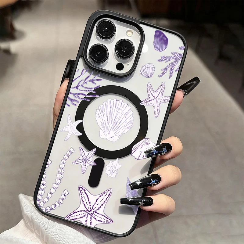 Muschel-Transparente Handyhülle für iPhone 17 16 15 11 14 13 12 Pro Max Plus Hüllen 17Air für Magsafe Silikon Magnetische Abdeckung – Detail 2