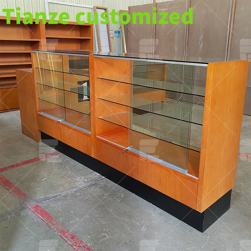 

(customized)Retail Pharmacy Shop Shelf Glass Cabinet Smoke Counter Display Smoke Shop Showcase Shop