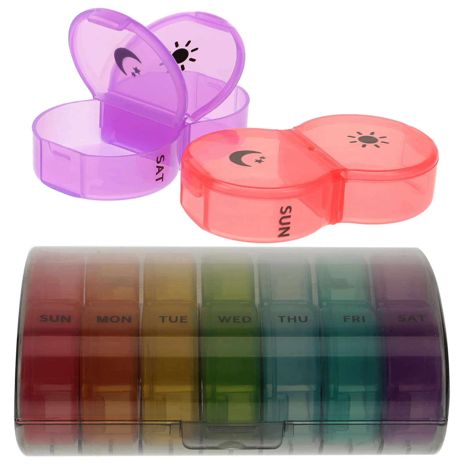 

Compact Medicine Organizer Detachable Case Portable Storage Wear-Resistant Travel Accessory Individual Compartments