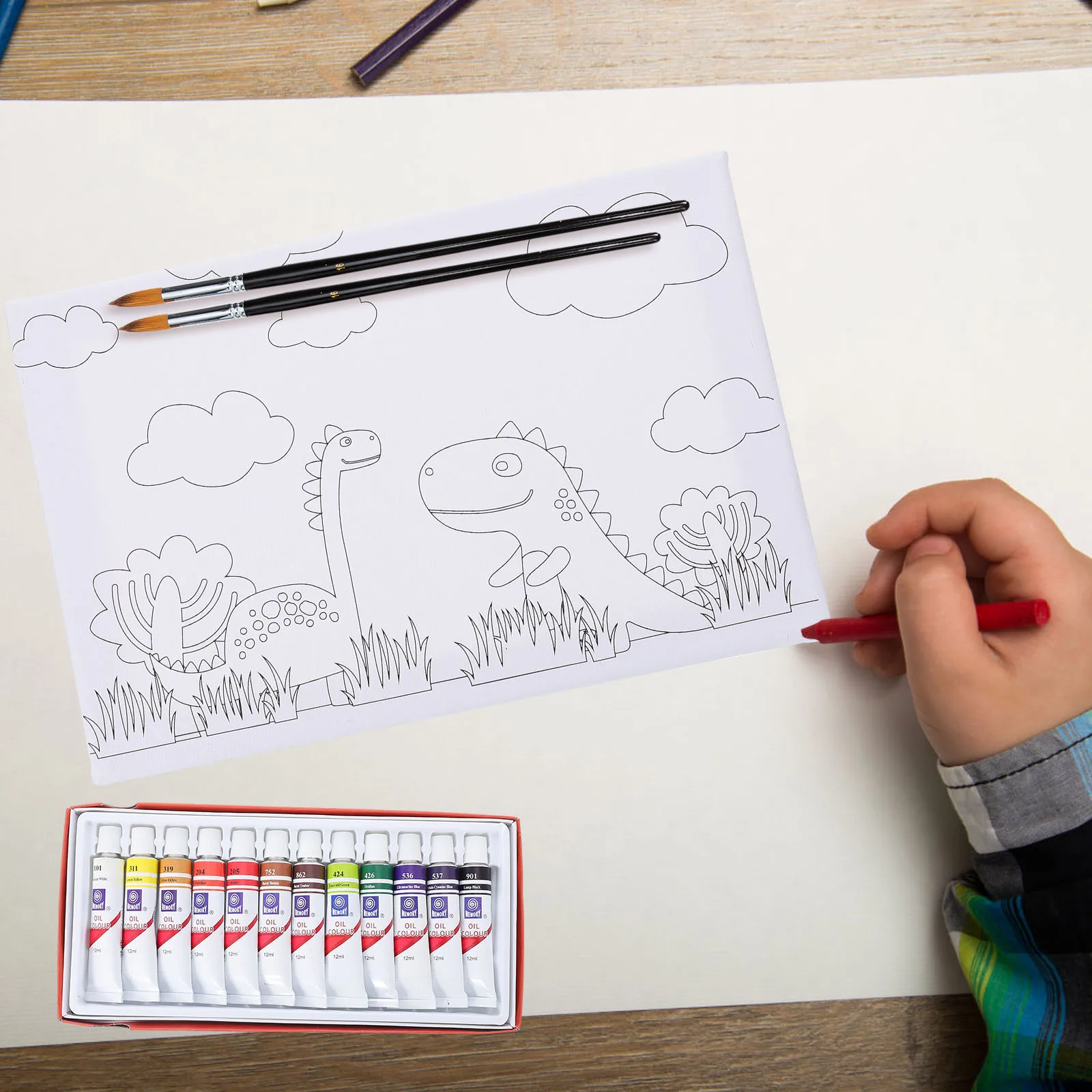 

9Pcs Professional Painting Brush Set Watercolor Art Supplies Durable Safe Perfect for Acrylic Oil Figure Painting