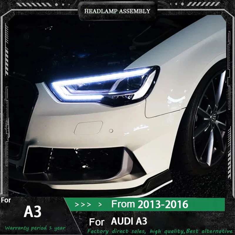 

Автомобильные светодиодные фары в сборе для Audi A3 8V S3 Sedan Sportback 2013-2016 Автоматические противотуманные фары DRL Тормозной указатель поворота Plug and Play