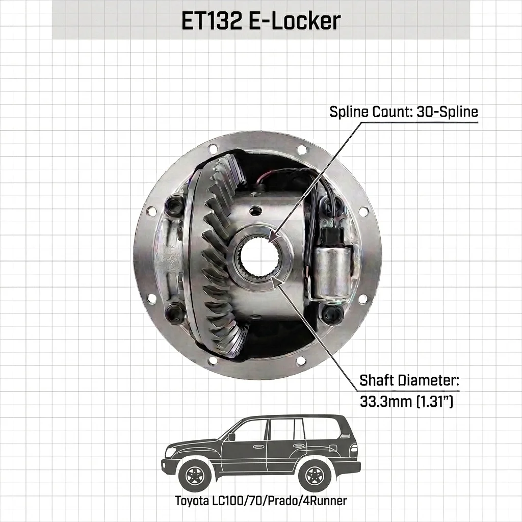 For HF ET132 Electric Diff Lock F&R for Toyota LC100 LC70 Prado 4Runner Hilux Tacoma BAIC Warrior 25/30 Spline Diff Lock All Rat