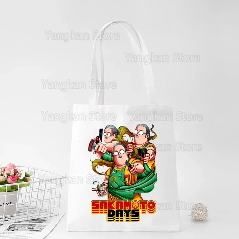 ساكاموتو دايز وصل حديثًا حقائب تسوق بسيطة مطبوعة برسوم كارتونية من القماش الفني للفتيات حقيبة يد كاجوال للحياة #5