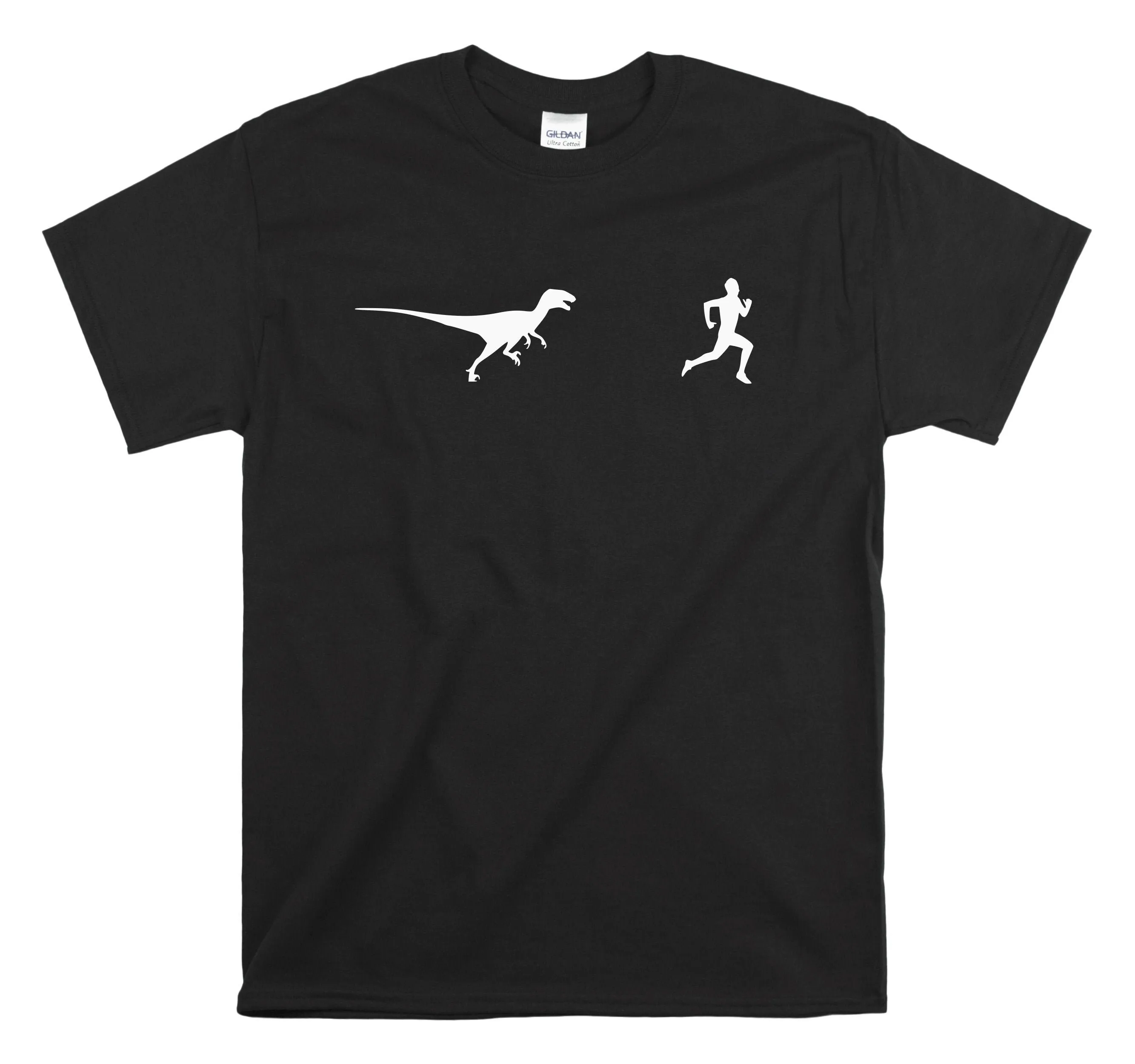 Funny Dinosaur Running T Shirt Velociraptor